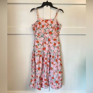 Free Assembly Midi Floral‎ Dress with Open Back Detail Sz Small EUC